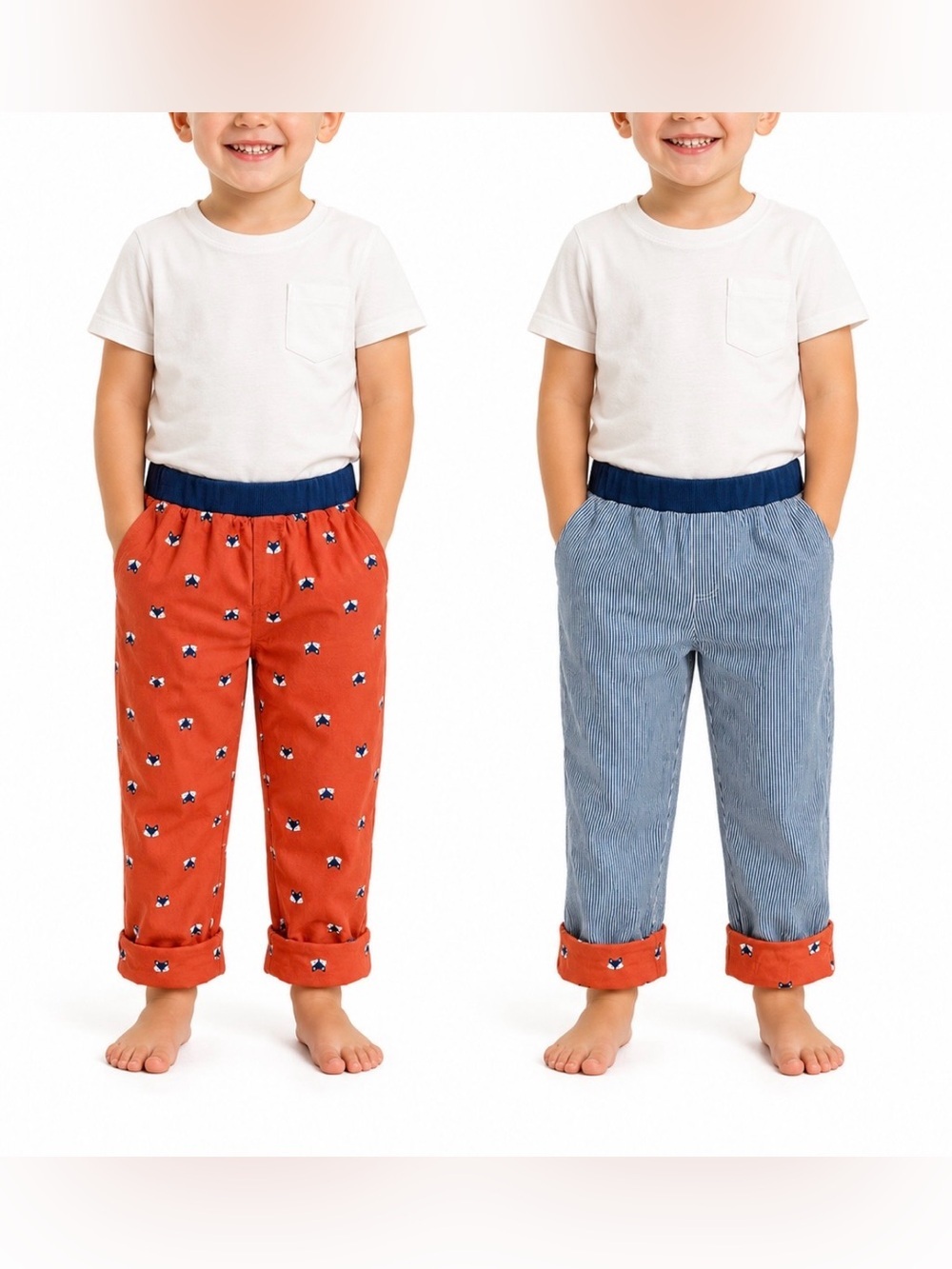 Kite striped fox Reversible Pants organic cotton